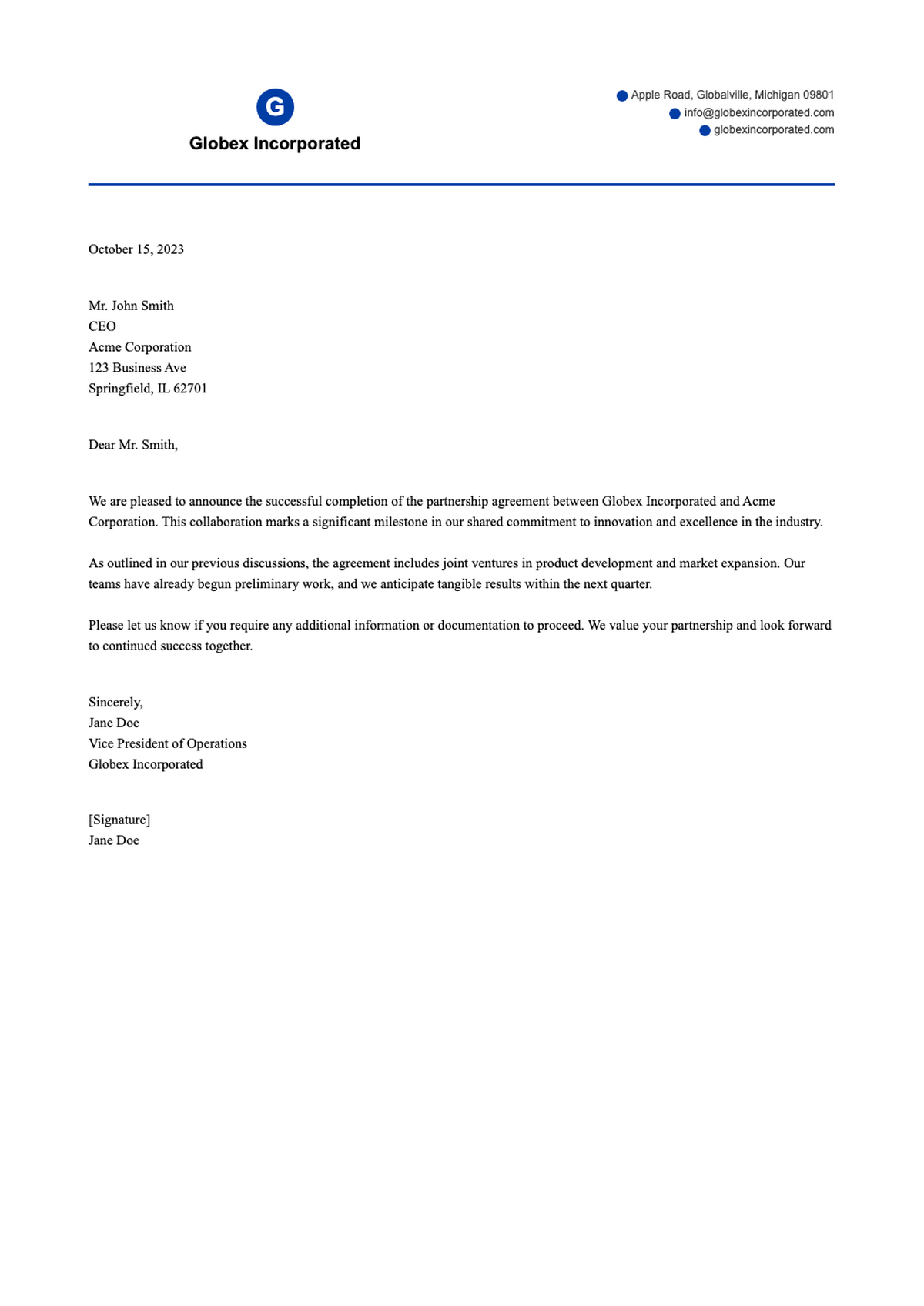 Standard letterhead template with company logo and contact details_variant_3